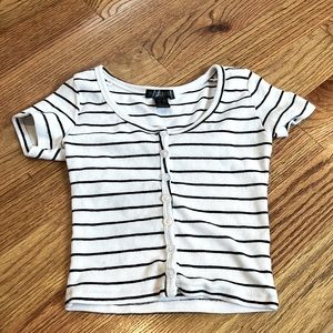 White and black striped shirt